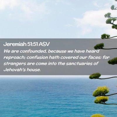 Picture 02 - Jeremiah 51:51 ASV - We are confounded, because we have heard - Bible Verse Picture
