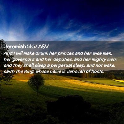 Picture 02 - Jeremiah 51:57 ASV - And I will make drunk her princes and her wise - Bible Verse Picture
