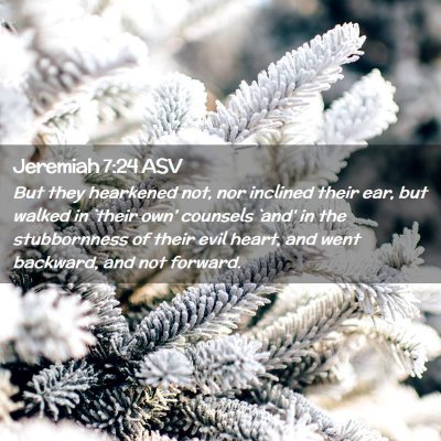 Picture 02 - Jeremiah 7:24 ASV - But they hearkened not, nor inclined their ear, - Bible Verse Picture