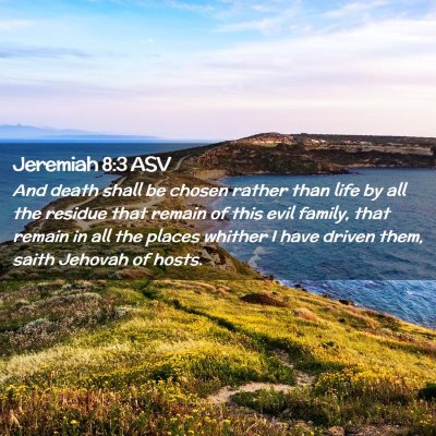 Picture 02 - Jeremiah 8:3 ASV - And death shall be chosen rather than life by all - Bible Verse Picture