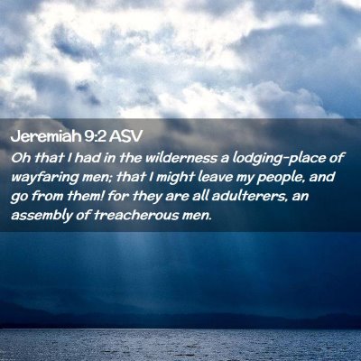 Picture 02 - Jeremiah 9:2 ASV - Oh that I had in the wilderness a lodging-place - Bible Verse Picture