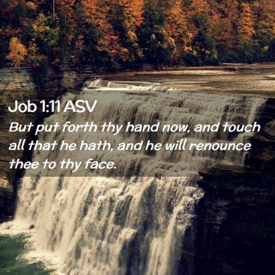 Picture 02 - Job 1:11 ASV - But put forth thy hand now, and touch all that he - Bible Verse Picture