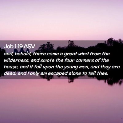 Picture 02 - Job 1:19 ASV - and, behold, there came a great wind from the - Bible Verse Picture