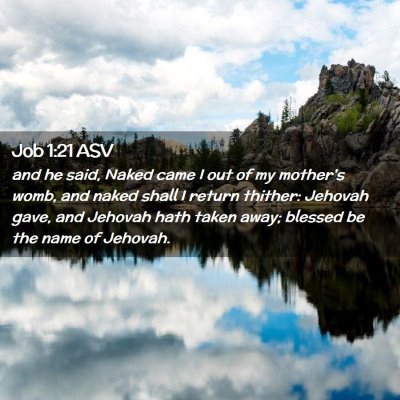 Picture 02 - Job 1:21 ASV - and he said, Naked came I out of my mother's - Bible Verse Picture