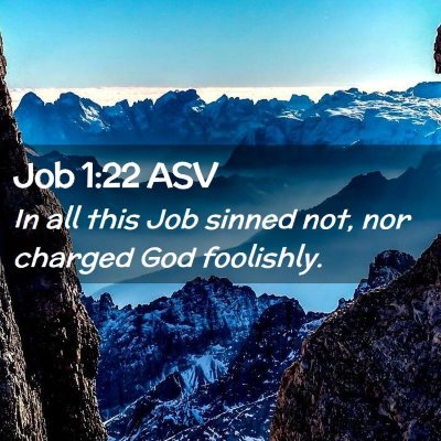 Picture 02 - Job 1:22 ASV - In all this Job sinned not, nor charged God - Bible Verse Picture