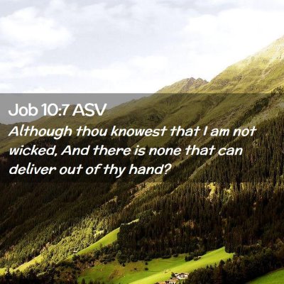 Picture 02 - Job 10:7 ASV - Although thou knowest that I am not wicked, And - Bible Verse Picture