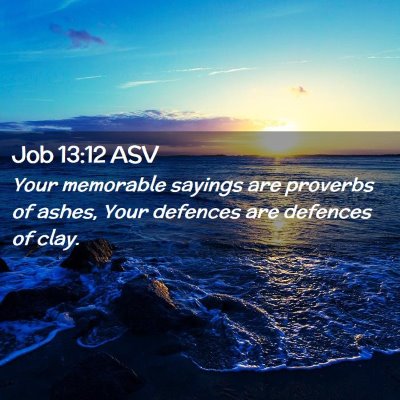 Picture 02 - Job 13:12 ASV - Your memorable sayings are proverbs of ashes, - Bible Verse Picture