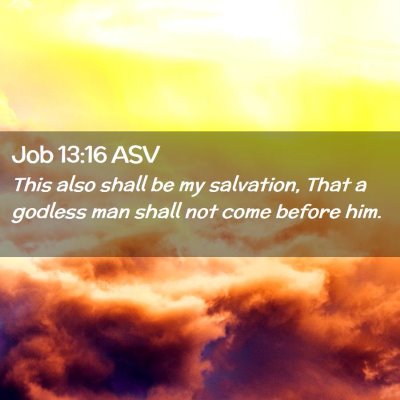 Picture 02 - Job 13:16 ASV - This also shall be my salvation, That a godless - Bible Verse Picture