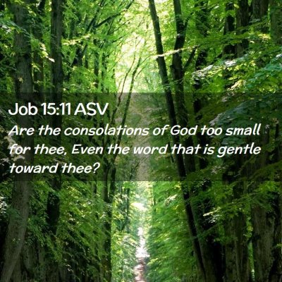 Picture 02 - Job 15:11 ASV - Are the consolations of God too small for thee, - Bible Verse Picture