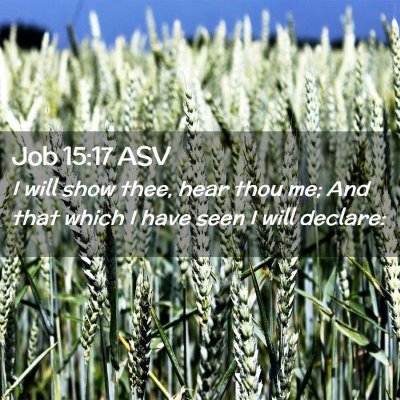 Picture 02 - Job 15:17 ASV - I will show thee, hear thou me; And that which I - Bible Verse Picture