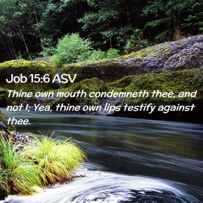 Picture 02 - Job 15:6 ASV - Thine own mouth condemneth thee, and not I; Yea, - Bible Verse Picture