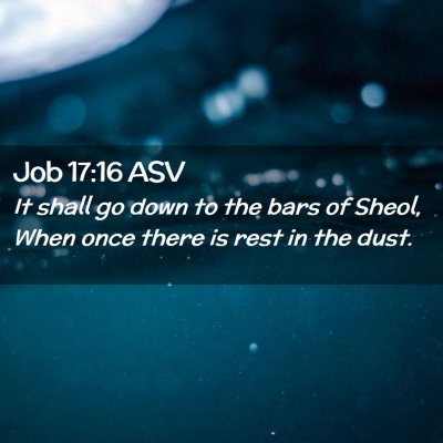 Picture 02 - Job 17:16 ASV - It shall go down to the bars of Sheol, When once - Bible Verse Picture