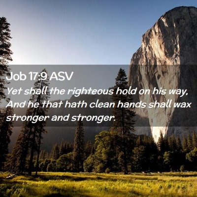 Picture 02 - Job 17:9 ASV - Yet shall the righteous hold on his way, And he - Bible Verse Picture