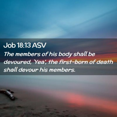 Picture 02 - Job 18:13 ASV - The members of his body shall be devoured, `Yea', - Bible Verse Picture