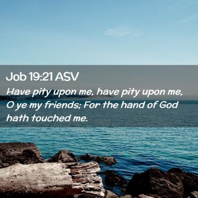 Picture 02 - Job 19:21 ASV - Have pity upon me, have pity upon me, O ye my - Bible Verse Picture