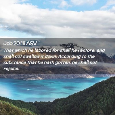 Picture 02 - Job 20:18 ASV - That which he labored for shall he restore, and - Bible Verse Picture