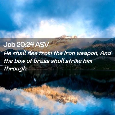 Picture 02 - Job 20:24 ASV - He shall flee from the iron weapon, And the bow - Bible Verse Picture