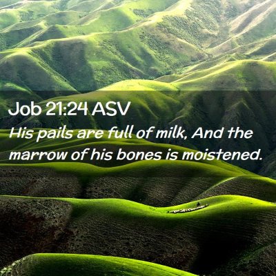 Picture 02 - Job 21:24 ASV - His pails are full of milk, And the marrow of his - Bible Verse Picture