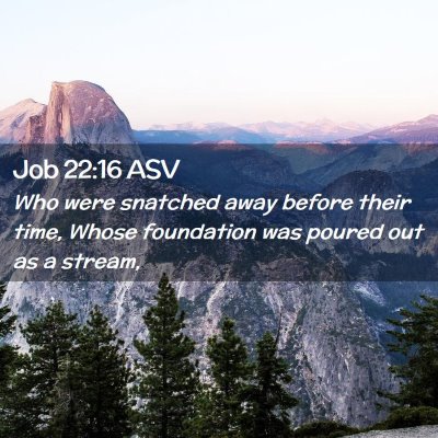 Picture 02 - Job 22:16 ASV - Who were snatched away before their time, Whose - Bible Verse Picture