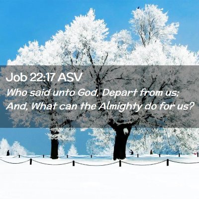 Picture 02 - Job 22:17 ASV - Who said unto God, Depart from us; And, What can - Bible Verse Picture