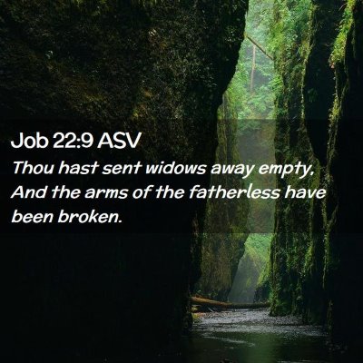 Picture 02 - Job 22:9 ASV - Thou hast sent widows away empty, And the arms of - Bible Verse Picture