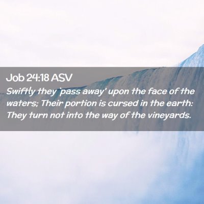 Picture 02 - Job 24:18 ASV - Swiftly they `pass away' upon the face of the - Bible Verse Picture