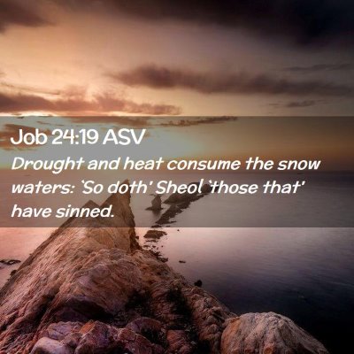 Picture 02 - Job 24:19 ASV - Drought and heat consume the snow waters: `So - Bible Verse Picture