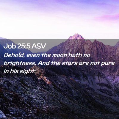 Picture 02 - Job 25:5 ASV - Behold, even the moon hath no brightness, And the - Bible Verse Picture