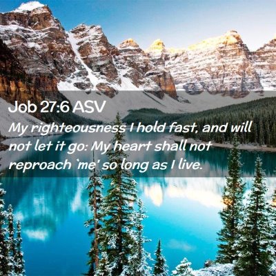 Picture 02 - Job 27:6 ASV - My righteousness I hold fast, and will not let it - Bible Verse Picture