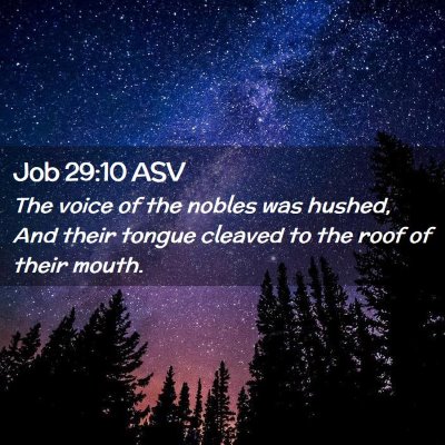 Picture 02 - Job 29:10 ASV - The voice of the nobles was hushed, And their - Bible Verse Picture