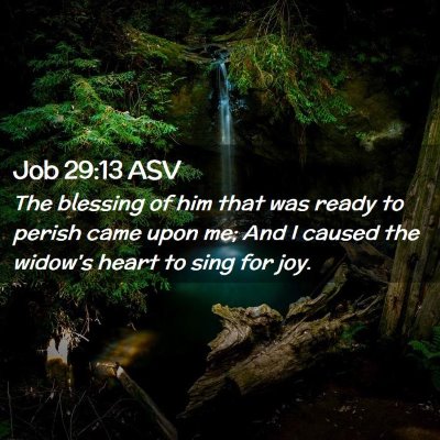 Picture 02 - Job 29:13 ASV - The blessing of him that was ready to perish came - Bible Verse Picture