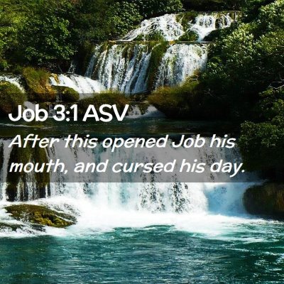 Picture 02 - Job 3:1 ASV - After this opened Job his mouth, and cursed his - Bible Verse Picture