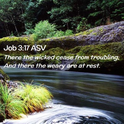 Picture 02 - Job 3:17 ASV - There the wicked cease from troubling; And there - Bible Verse Picture