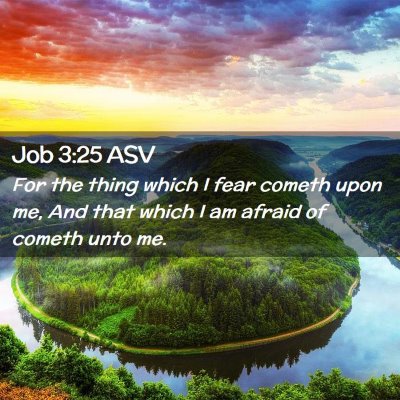 Picture 02 - Job 3:25 ASV - For the thing which I fear cometh upon me, And - Bible Verse Picture