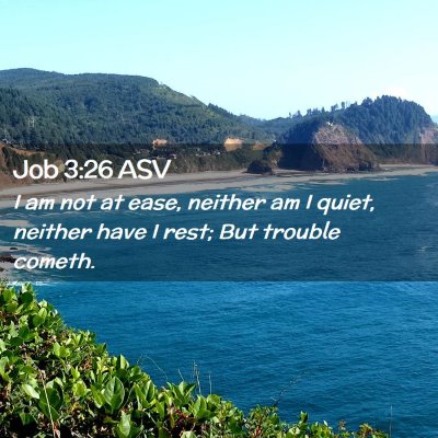 Picture 02 - Job 3:26 ASV - I am not at ease, neither am I quiet, neither - Bible Verse Picture