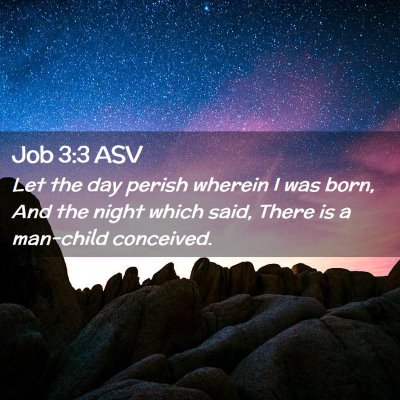 Picture 02 - Job 3:3 ASV - Let the day perish wherein I was born, And the - Bible Verse Picture