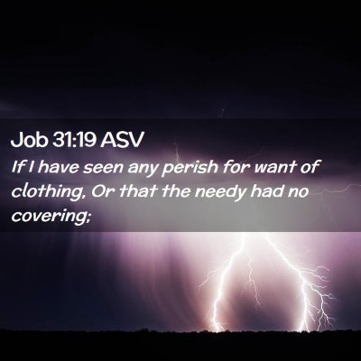 Picture 02 - Job 31:19 ASV - If I have seen any perish for want of clothing, - Bible Verse Picture