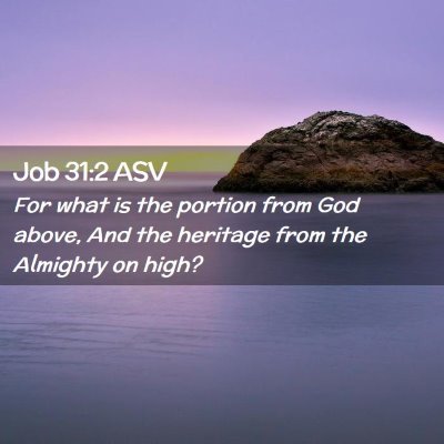 Picture 02 - Job 31:2 ASV - For what is the portion from God above, And the - Bible Verse Picture