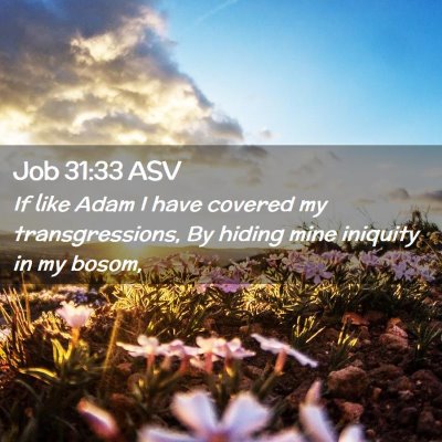 Picture 02 - Job 31:33 ASV - If like Adam I have covered my transgressions, By - Bible Verse Picture