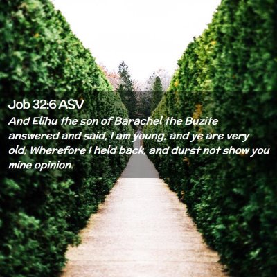 Picture 02 - Job 32:6 ASV - And Elihu the son of Barachel the Buzite answered - Bible Verse Picture