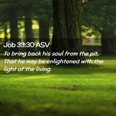 Picture 02 - Job 33:30 ASV - To bring back his soul from the pit, That he may - Bible Verse Picture