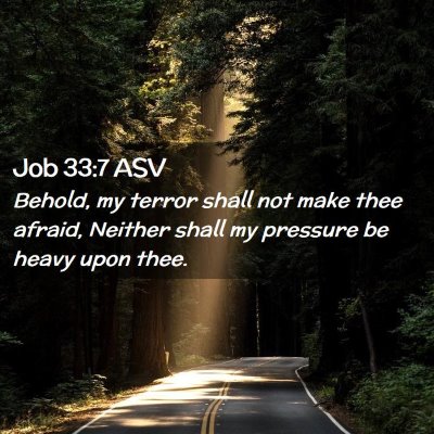 Picture 02 - Job 33:7 ASV - Behold, my terror shall not make thee afraid, - Bible Verse Picture