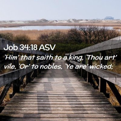 Picture 02 - Job 34:18 ASV - `Him' that saith to a king, `Thou art' vile, `Or' - Bible Verse Picture