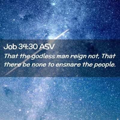 Picture 02 - Job 34:30 ASV - That the godless man reign not, That there be - Bible Verse Picture