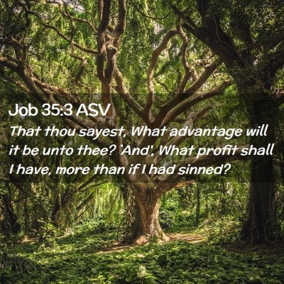 Picture 02 - Job 35:3 ASV - That thou sayest, What advantage will it be unto - Bible Verse Picture