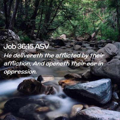 Picture 02 - Job 36:15 ASV - He delivereth the afflicted by their affliction, - Bible Verse Picture
