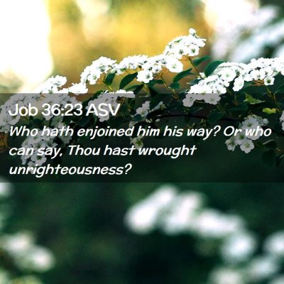 Picture 02 - Job 36:23 ASV - Who hath enjoined him his way? Or who can say, - Bible Verse Picture