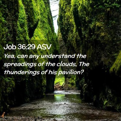 Picture 02 - Job 36:29 ASV - Yea, can any understand the spreadings of the - Bible Verse Picture