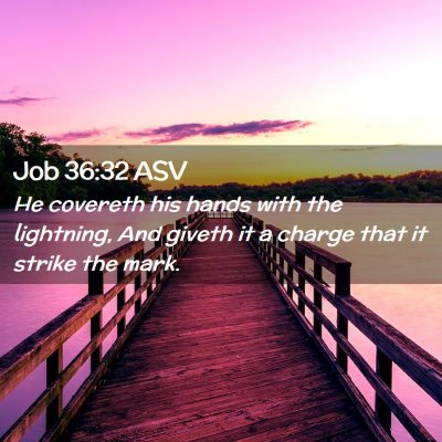 Picture 02 - Job 36:32 ASV - He covereth his hands with the lightning, And - Bible Verse Picture