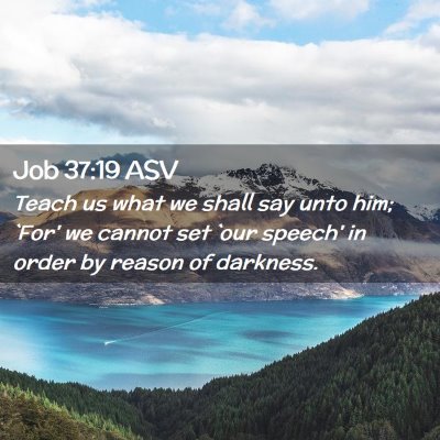 Picture 02 - Job 37:19 ASV - Teach us what we shall say unto him; `For' we - Bible Verse Picture